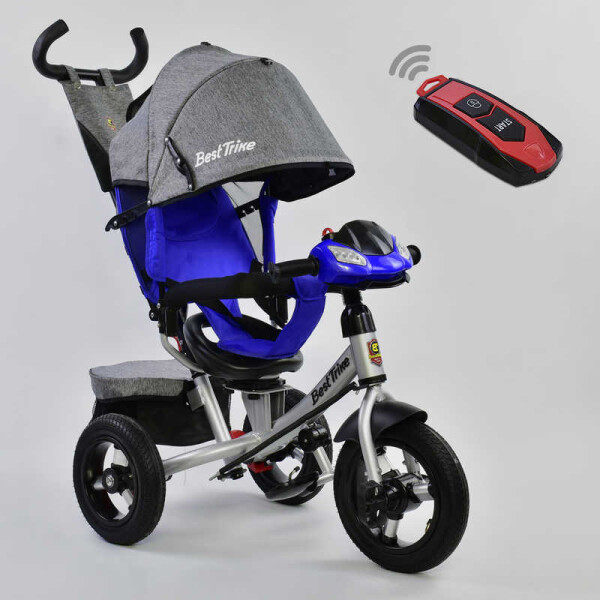

Велосипед Best Trike трехколесный с пультом, серый с синим - 179366