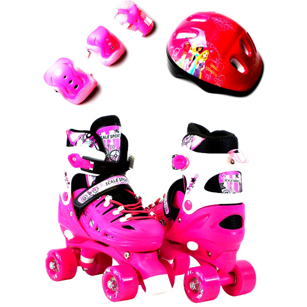 

Ролики-квады+защита+шлем Scale Sport.Pink. р.29-33