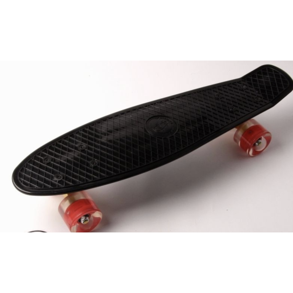 

Penny Board "Fish" черный цвет. Светящиеся колеса.