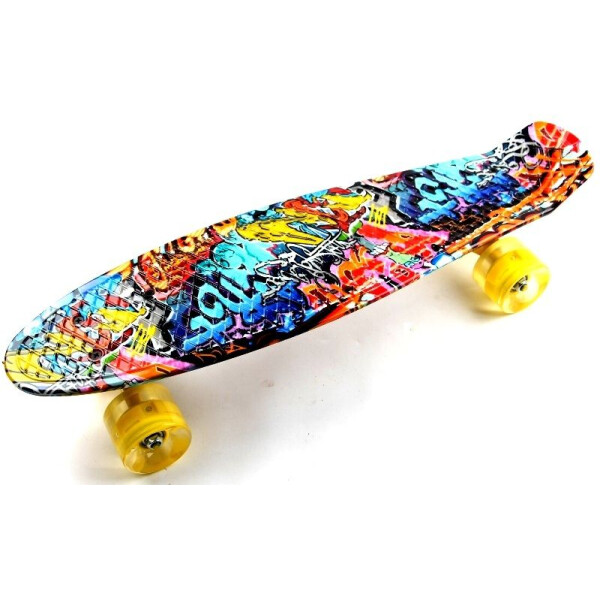 

Пенни борд Penny Board "Cool Draft 2" Graffiti Светящиеся колеса