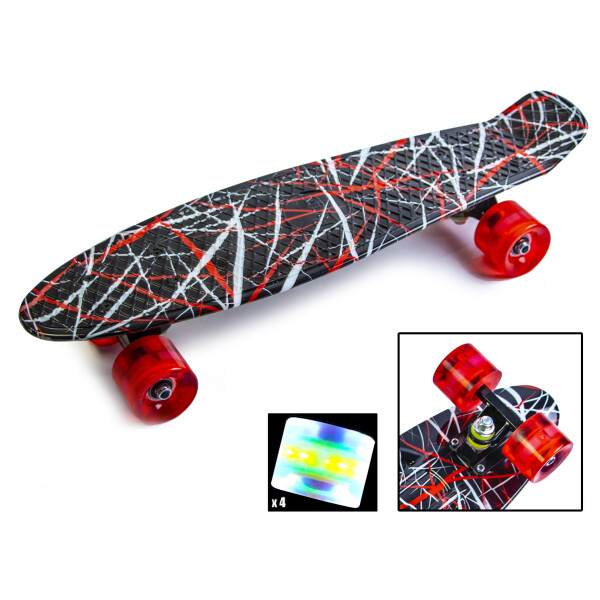 

Пенни борд Penny Board "Red design" Светящиеся колеса!