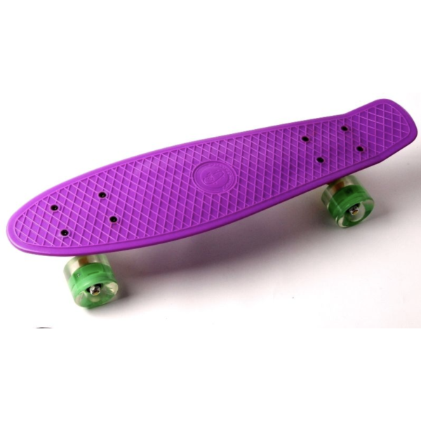 

Penny Board "Fish" Фиолетовый цвет. Светящиеся колеса.