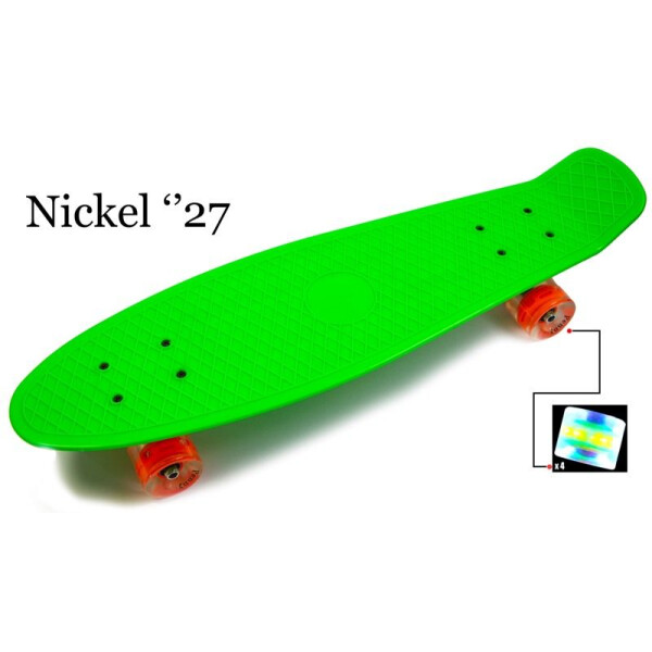 

Пенни борд Penny Board Nickel 27".Green. Светящиеся колеса