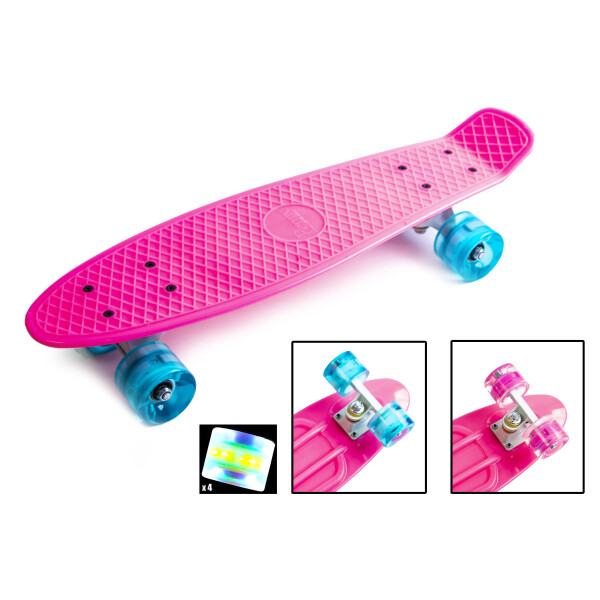 

Пенни борд Penny Board. Pink. Светящиеся колеса.