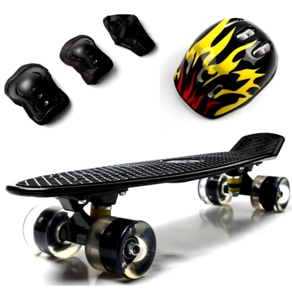 

Penny Board. Black.+защита+шлем. Светящиеся колеса.