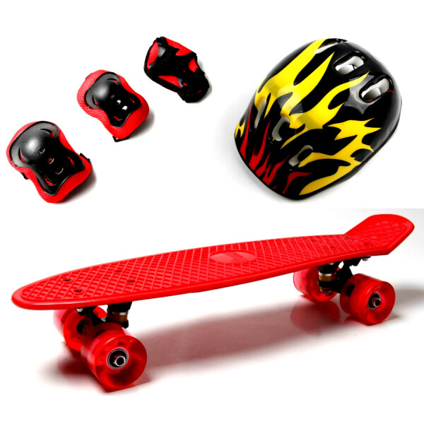 

Penny Board. Red.+защита+шлем. Светящиеся колеса.
