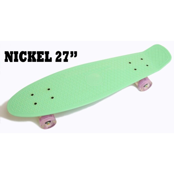 

Пенниборд Nickel 27". Мятный цвет. Светящиеся колеса