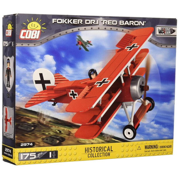 

Конструктор Cobi Самолет Fokker Dr. I Красный барон 175 деталей (COBI-2974)