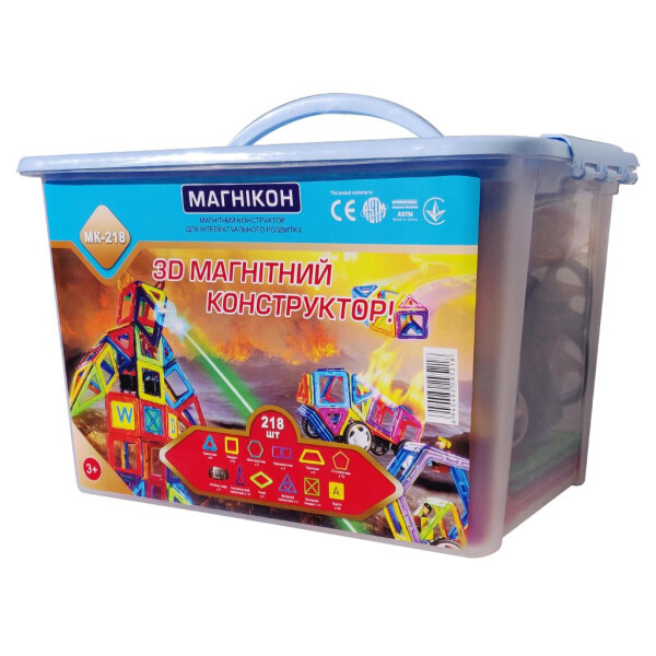 

Конструктор Магнікон 218 деталей Plastic box (MK-218)