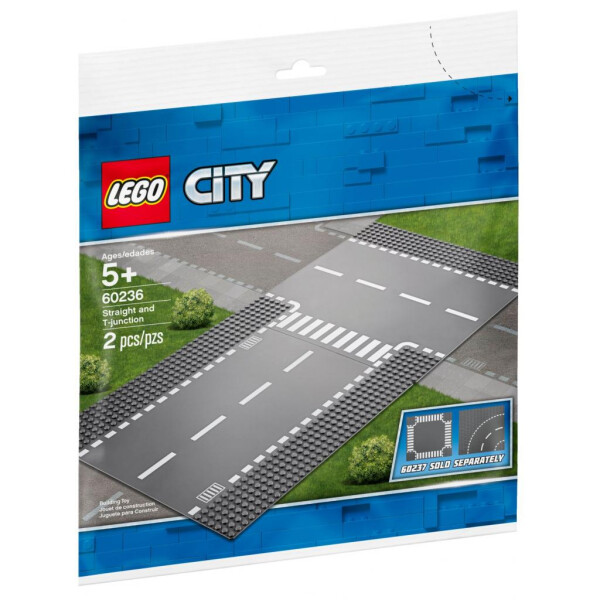 

Конструктор LEGO City Прямой и Т-образный перекрёсток 2 детали (60236)