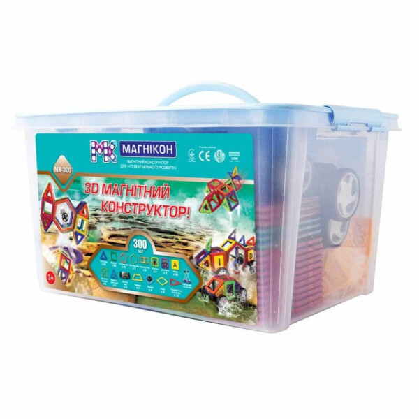

Конструктор Магнікон 300 деталей Plastic box (MK-300)