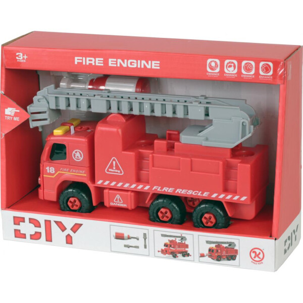 

Конструктор Kaile Toys Пожарная машина с лестницей, разборная модель с отверт (KL802-1)