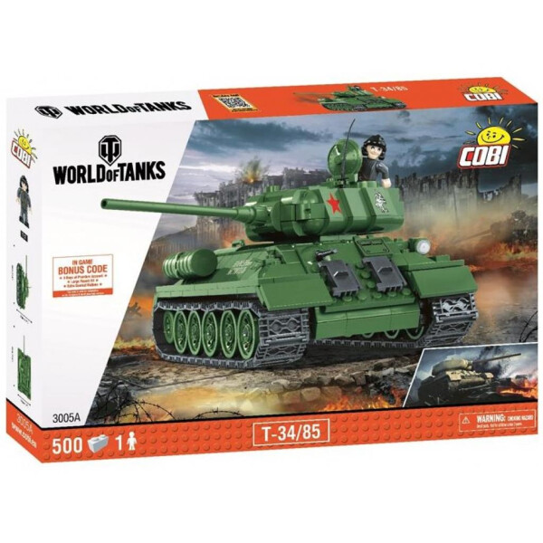 

Конструктор Cobi World Of Tanks Т-34/85 500 деталей (COBI-3005A)