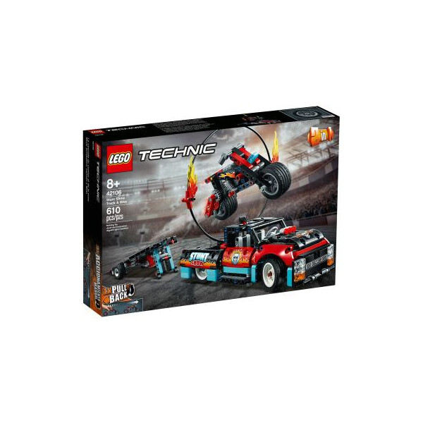 

Конструктор LEGO Technic Шоу трюков на грузовиках и мотоциклах 610 деталей (42106)
