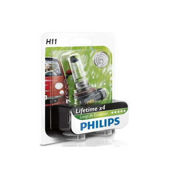 

Автолампа PHILIPS H11 LongLife EcoVision, 1шт (12362LLECOB1)
