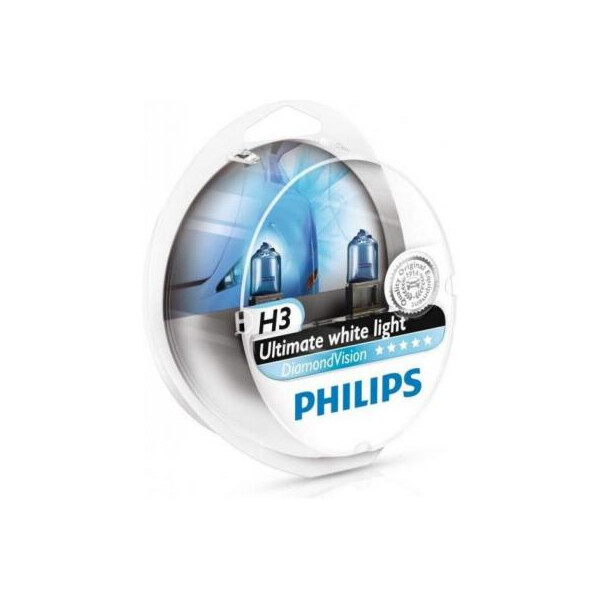 

Автолампа PHILIPS H3 Diamond Vision 5000K, 2шт/блистер (12336DVS2)