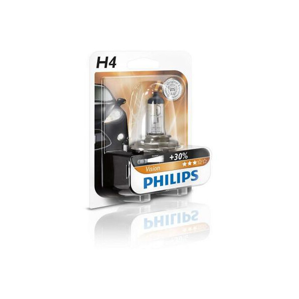 

Автолампа PHILIPS H4 Vision, 3200K, 1шт (12342PRB1)