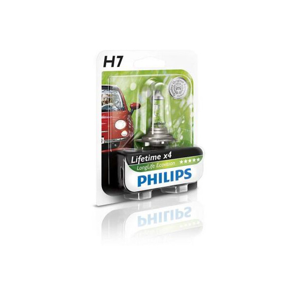 

Автолампа PHILIPS H7 LongLife EcoVision, 1шт (12972LLECOB1)