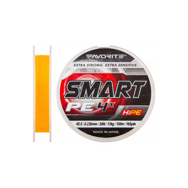 

Шнур Favorite Smart PE 4x 150м оранжевый #2.5/0.256мм 13кг (1693.10.21)