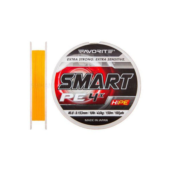 

Шнур Favorite Smart PE 4x 150м (оранж.) #0.8/0.153мм 4.6кг (1693.10.16)