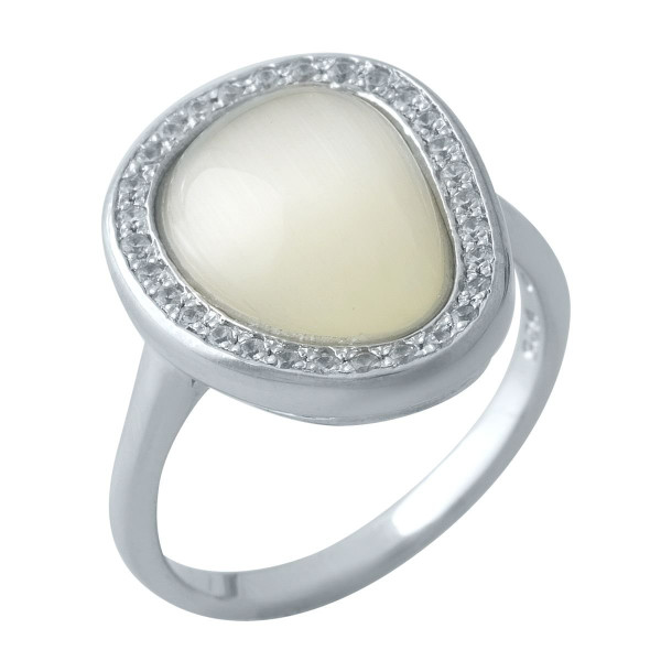 

Кольцо из серебра с куб. циркониями и кошачим глазом, размер 16.5 (1681674)