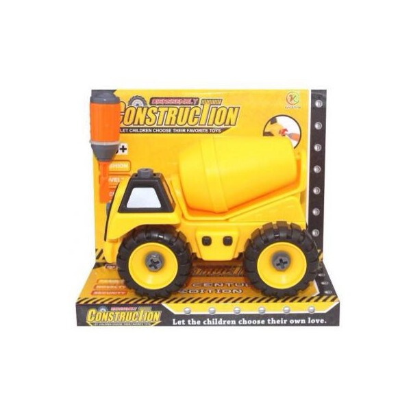 

Спецтехника Kaile Toys Бетономешалка разборная модель с отверткой (KL702-8)