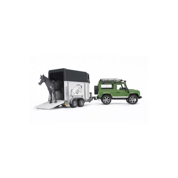 

Спецтехника Bruder джип Land Rover Defender с прицепом и лошадкой М1: 16 (02592)