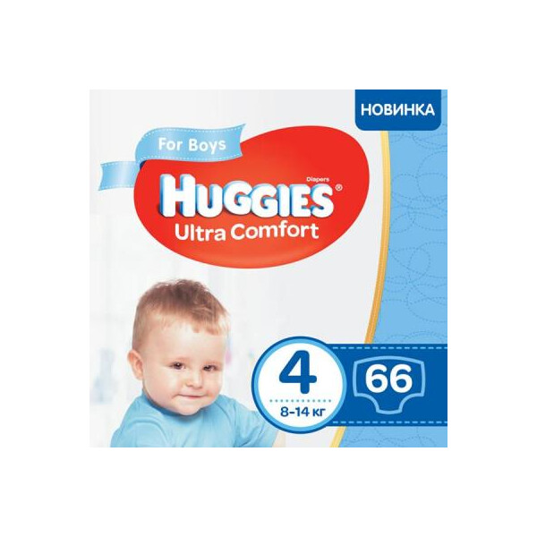 

Подгузник Huggies Ultra Comfort 4 Mega для мальчиков (8-14 кг) 66 шт (5029053543611)