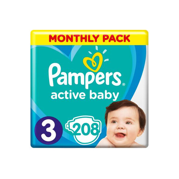 

Подгузник Pampers Active Baby Midi Размер 3 (6-10 кг), 208 шт. (8001090910745)
