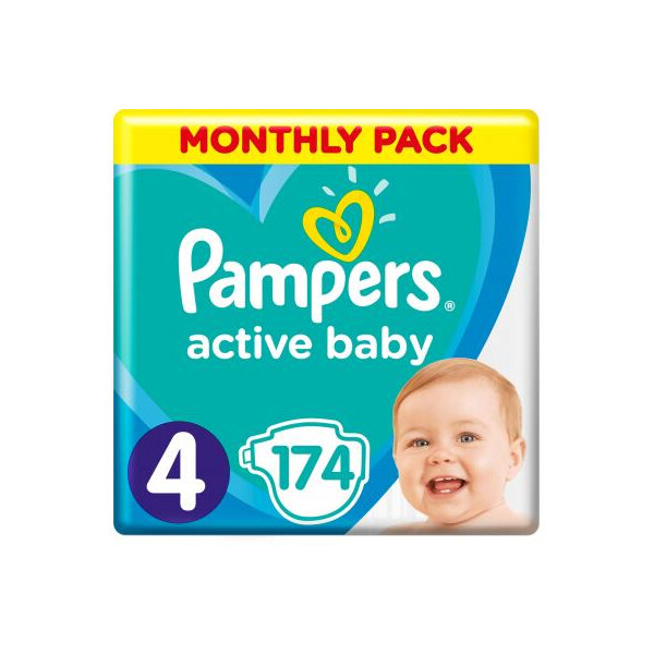

Подгузник Pampers Active Baby Maxi Размер 4 (9-14 кг), 174 шт. (8001090910820)