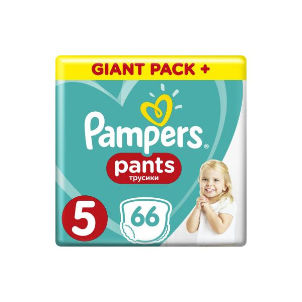 

Подгузник Pampers трусики Pants Junior Размер 5 (12-17 кг), 66 шт (8001090994851)