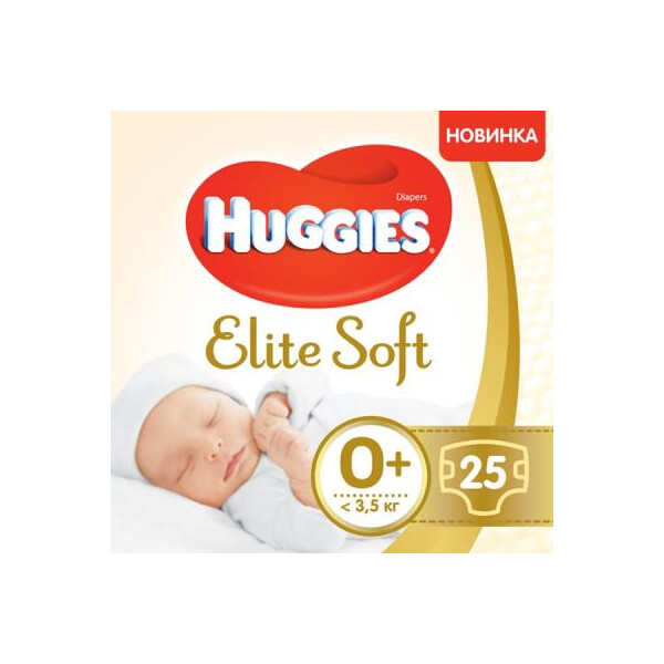 

Подгузник Huggies Elite Soft 0+ (до 3,5 кг) Conv 25 шт (5029053548005)