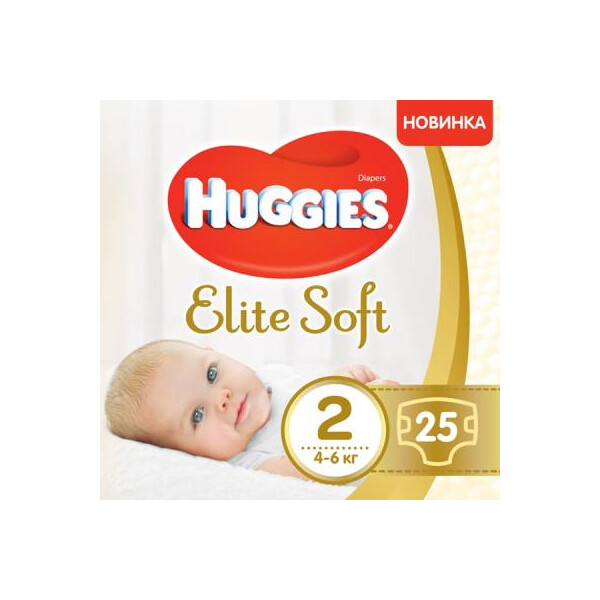 

Подгузник Huggies Elite Soft 2 (4-6 кг) 25 шт (5029053547961)