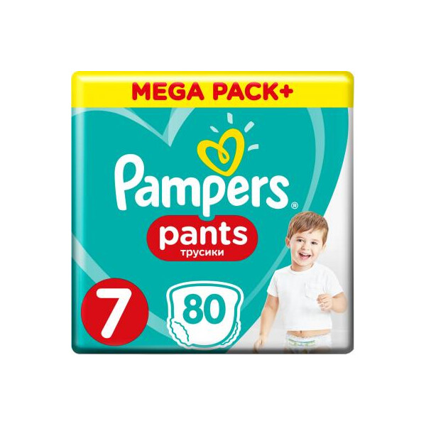 

Подгузник Pampers трусики Pants Размер 7 (17+ кг), 80 шт (8001841133812)