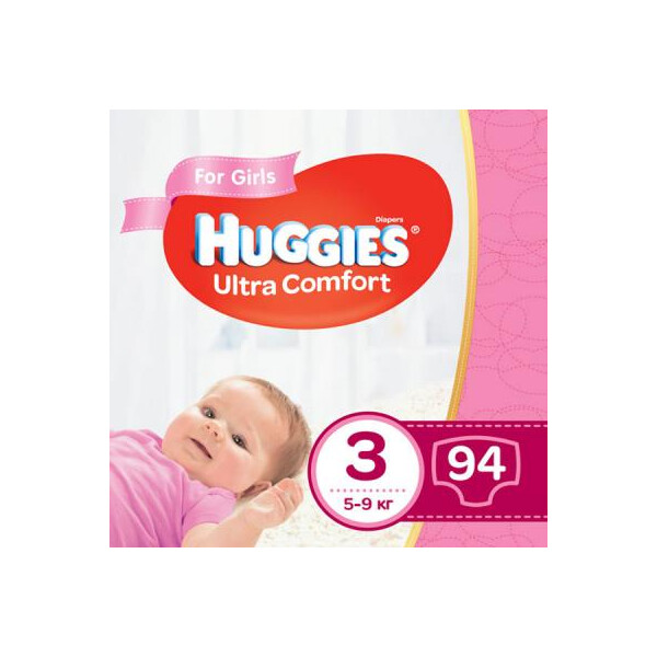 

Подгузник Huggies Ultra Comfort Giga 3 для девочек (5-9кг) 94 шт (5029053543666)