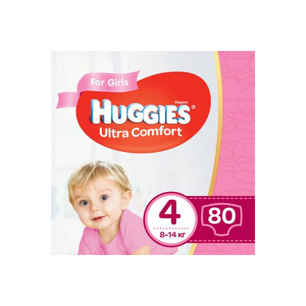 

Подгузник Huggies Ultra Comfort Giga 4 для девочек (8-14кг) 80 шт (5029053543680)
