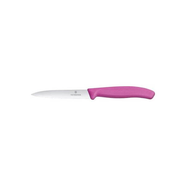 

Кухонный нож Victorinox SwissClassic для нарезки 10 см, волнистое лезвие, розовый (6.7736.L5)