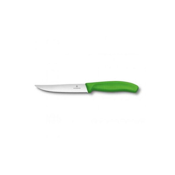 

Кухонный нож Victorinox SwissClassic для стейка 12 см, волнистое лезвие, зеленый (6.7936.12L4)