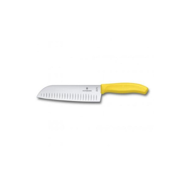 

Кухонный нож Victorinox SwissClassic сантоку 17 см, ребристое лезвие, желтый (6.8526.17L8B)