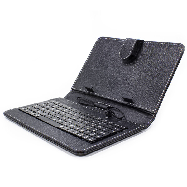 Акція на Чехол Lesko 7" Black с клавиатурой microUSB надежный долговечный для планшета набора текста від Allo UA