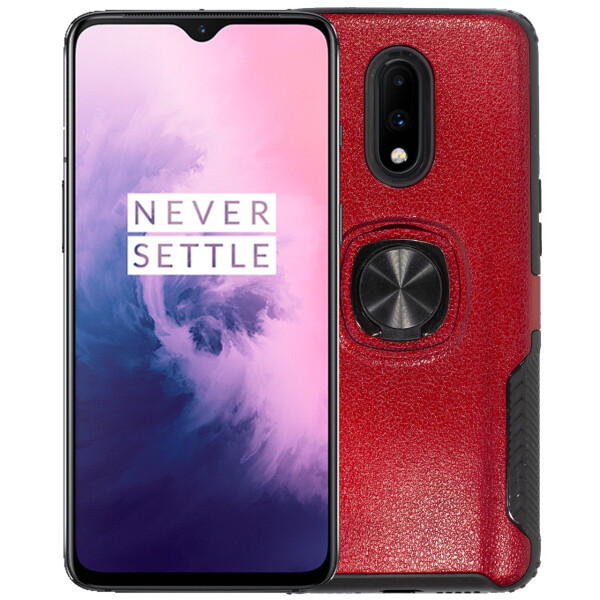 

Ударопрочный чехол Serge Ring для смартфона OnePlus 7 Red магнитный держатель съемная накладка с подставкой
