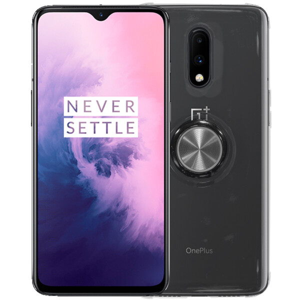 

Силиконовый чехол C-KU SM01 для смартфона OnePlus 7 Black магнитный держатель прозрачный накладка-подставка