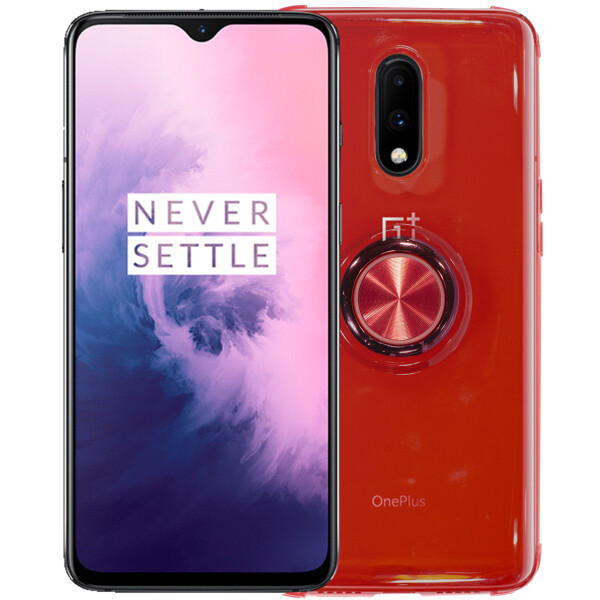 

Силиконовый чехол C-KU SM01 для смартфона OnePlus 7 Red магнитный держатель прозрачный накладка-подставка