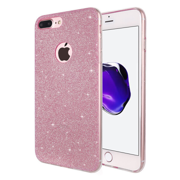 

Чехол накладка на iPhone 7/8 силикон, отверстие для яблока, розовый