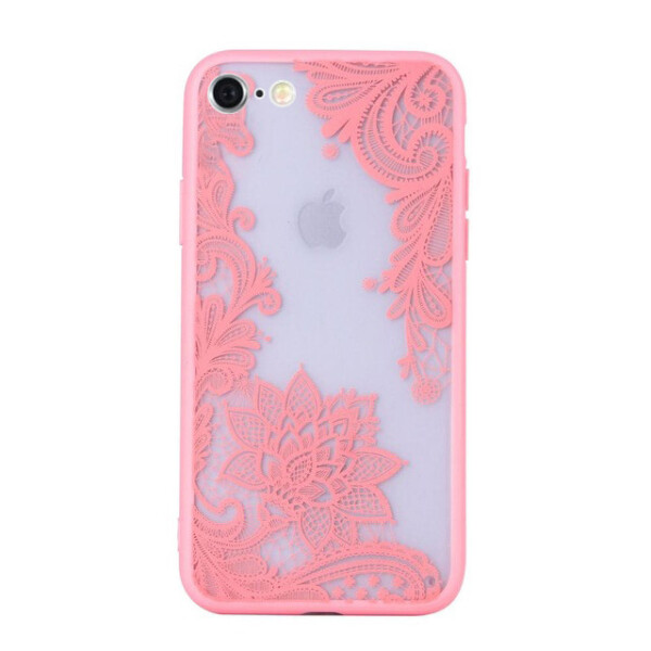 

Чехол накладка xCase на iPhone 7/8/SE 2020 ажурный розовый