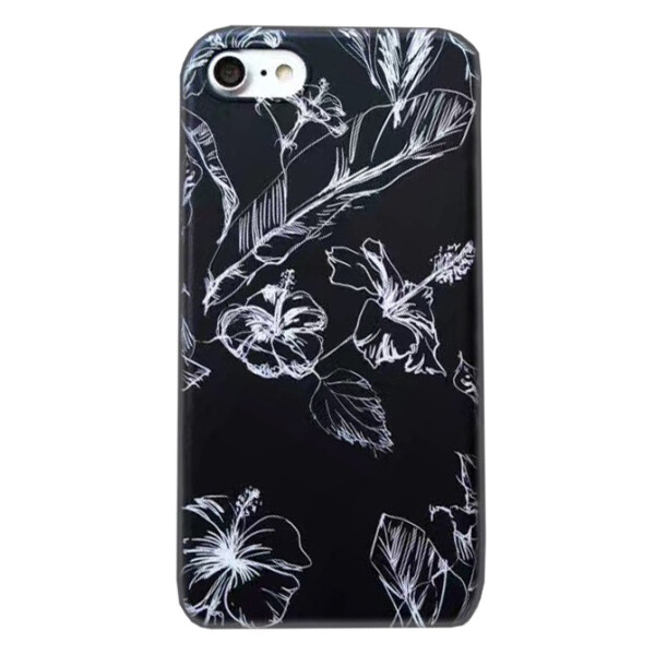 

Чехол накладка xCase для iPhone 6/6s черный, белые цветы №1