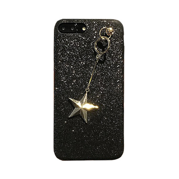 

Чехол накладка на iPhone 7 Plus/8 Plus черный с брелком звезда, плотный силикон
