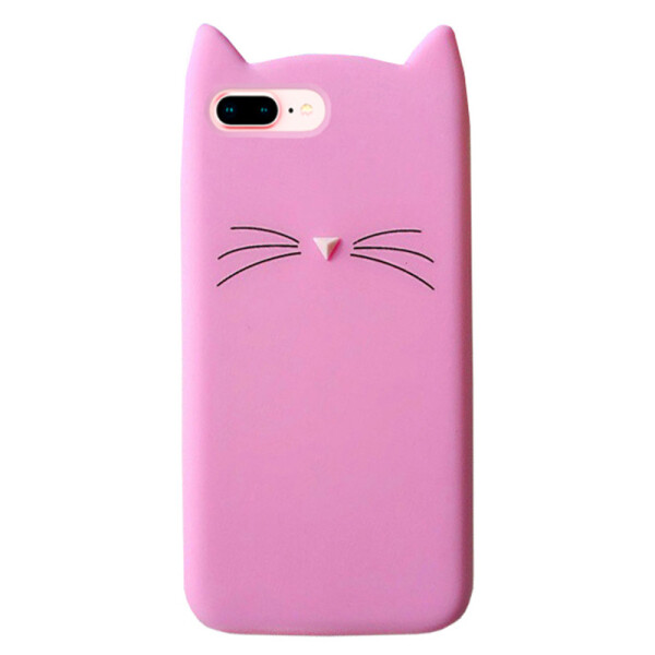 

Чехол накладка xCase на iPhone 7 Plus/8 Plus Silicone Cat розовый