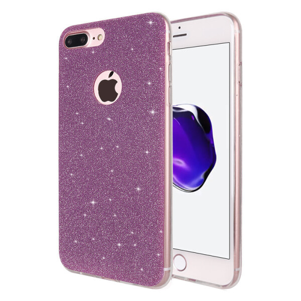 

Чехол накладка на iPhone 7/8 силикон, отверстие для яблока, фиолетовый