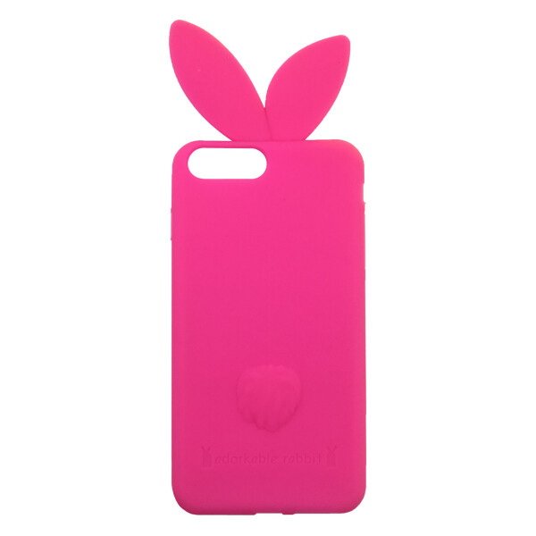

Чехол накладка на iPhone 6 plus/6s plus ярко-розовый, заичьи ушки, силиконовый